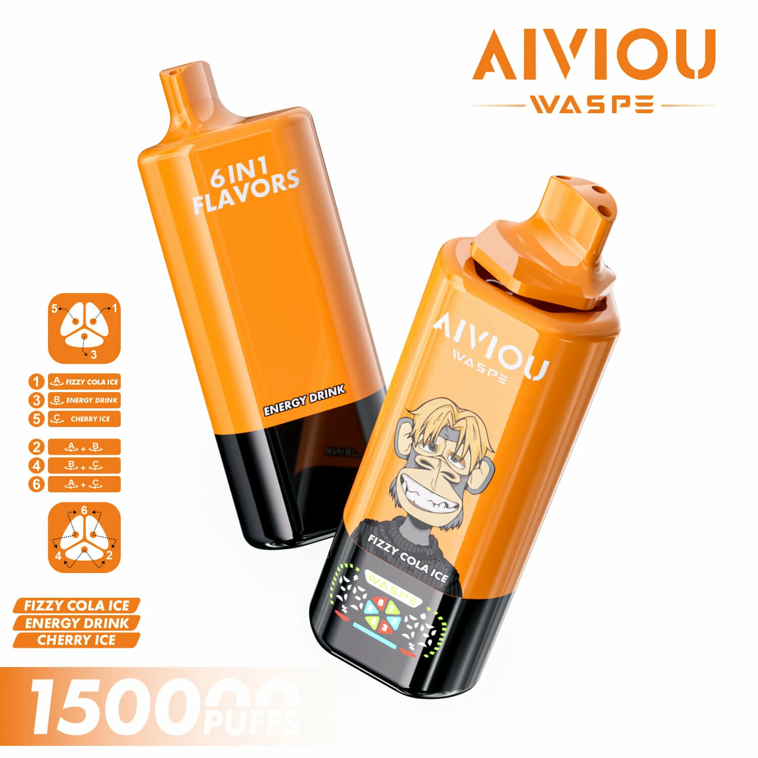 WASPE AIVIOU 150000 150K Bouffées 6-in-1 Vape Jetable - image 10