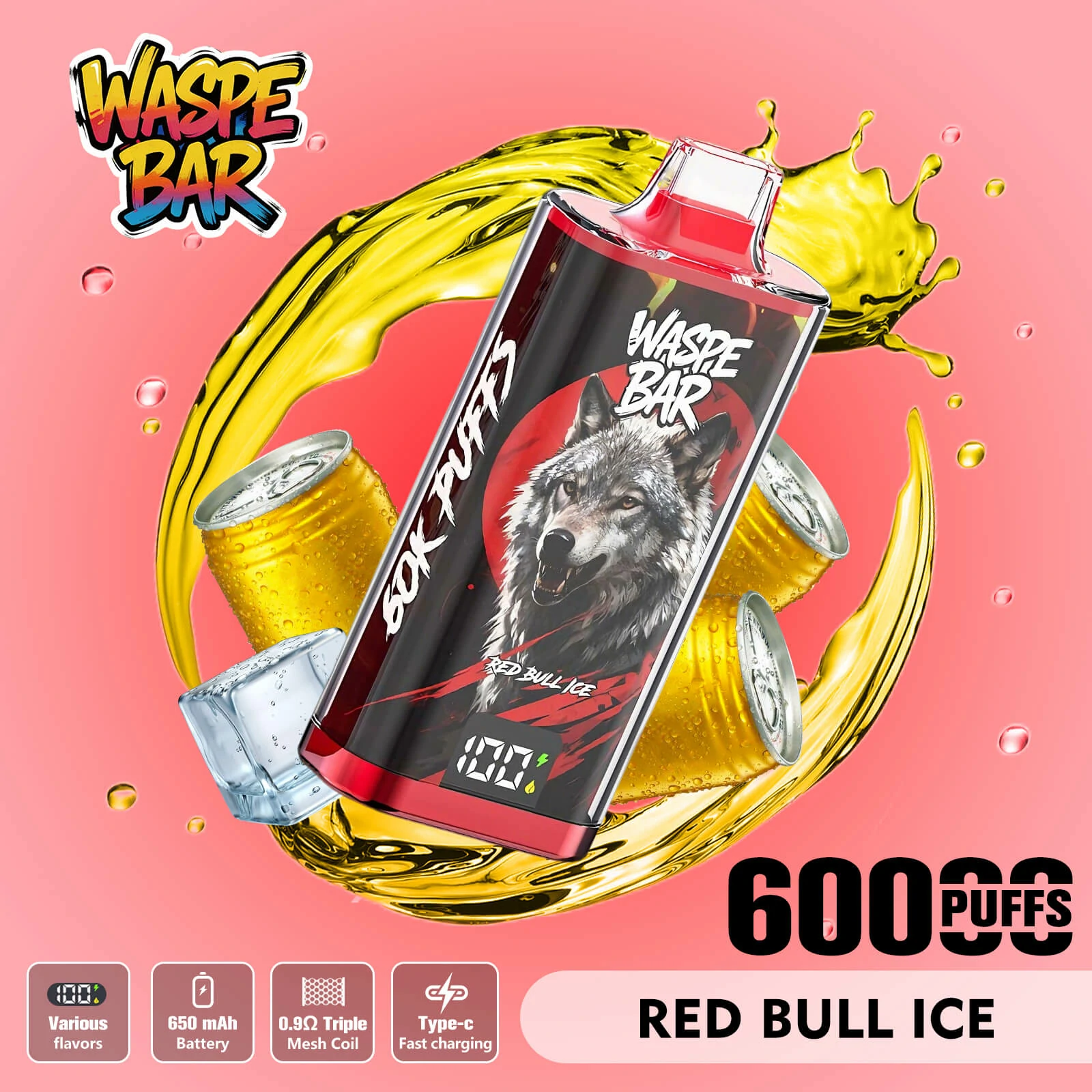 WASPE 3-in-1 60000 60K Bouffées Triple Saveur Vape Jetable - image 3