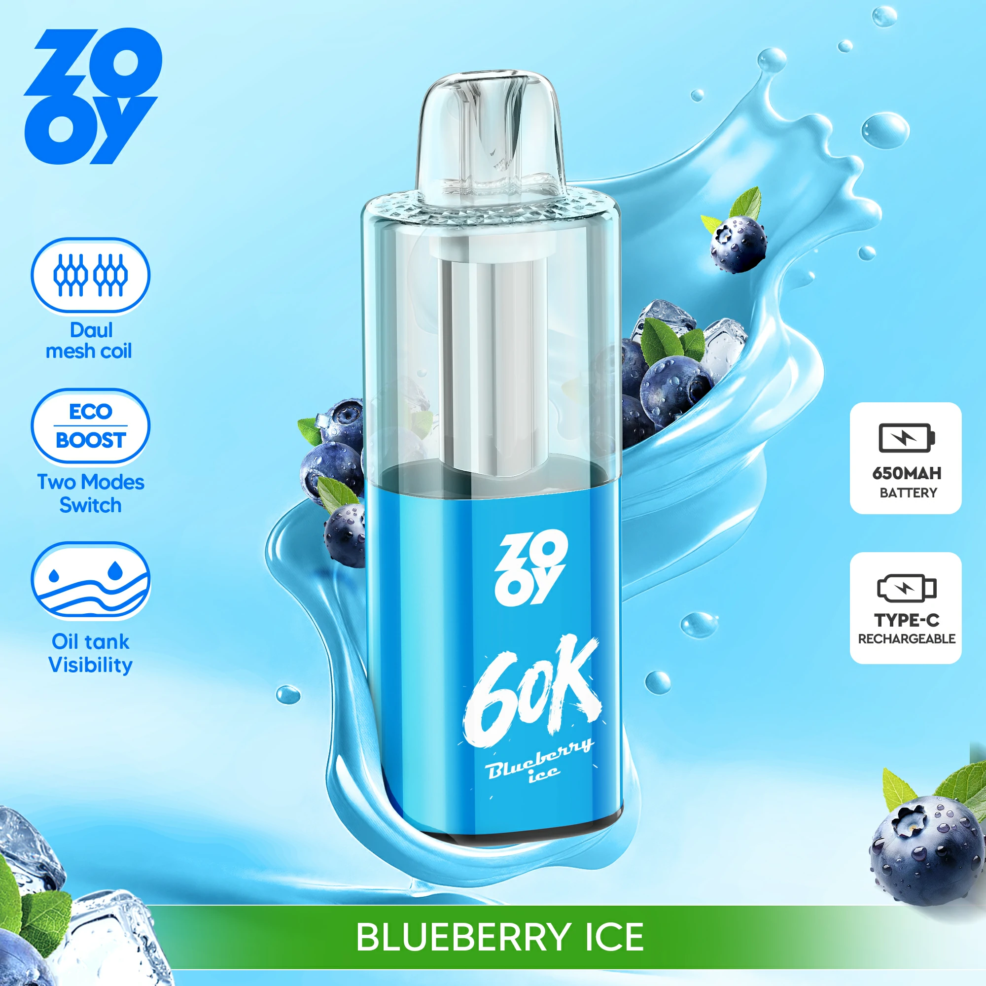 ZOOY Fizz 60000 60K Bouffées Double Mode Vape jetable - image 4