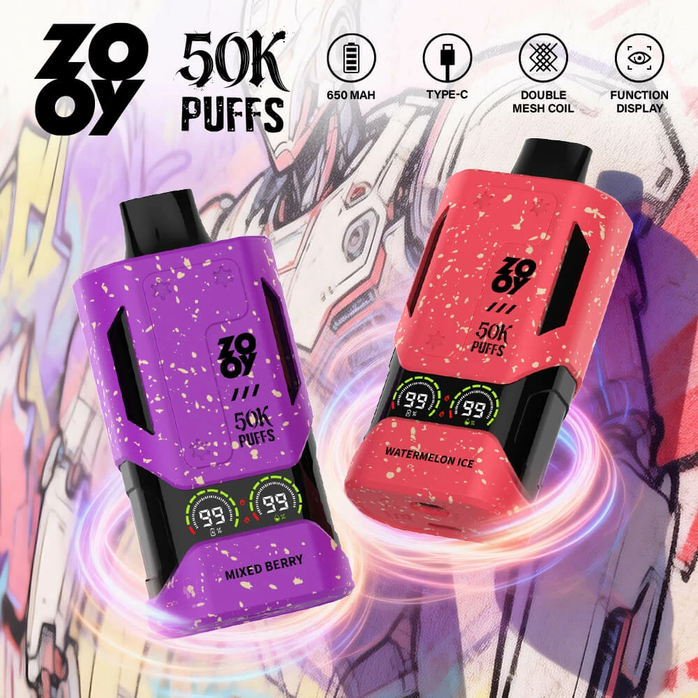 ZOOY Mecha 50000 50K Bouffées Écran Intelligent Vape jetable