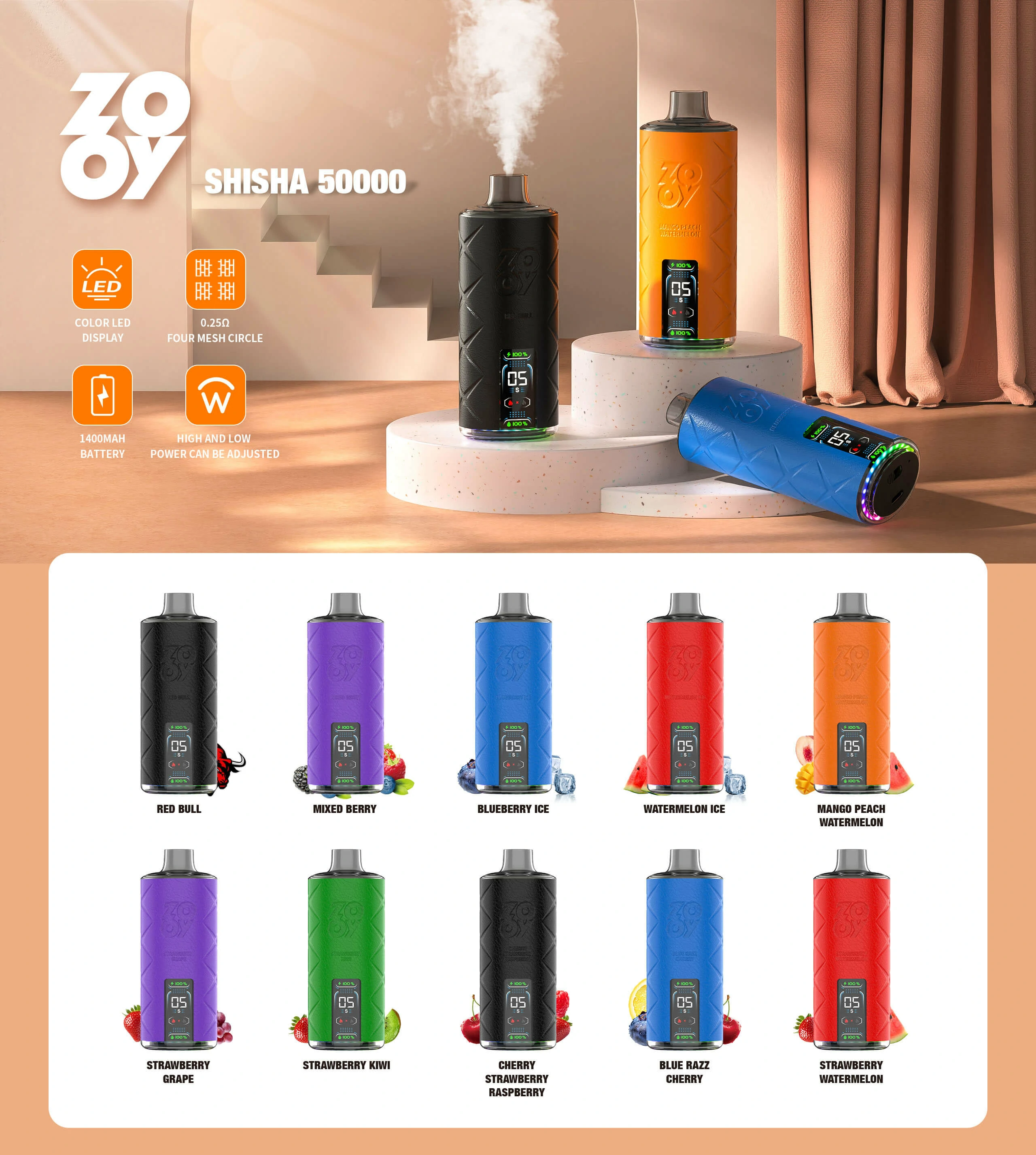 Zooy Shisha 50000 50K Bouffées Vape Jetable - image 11