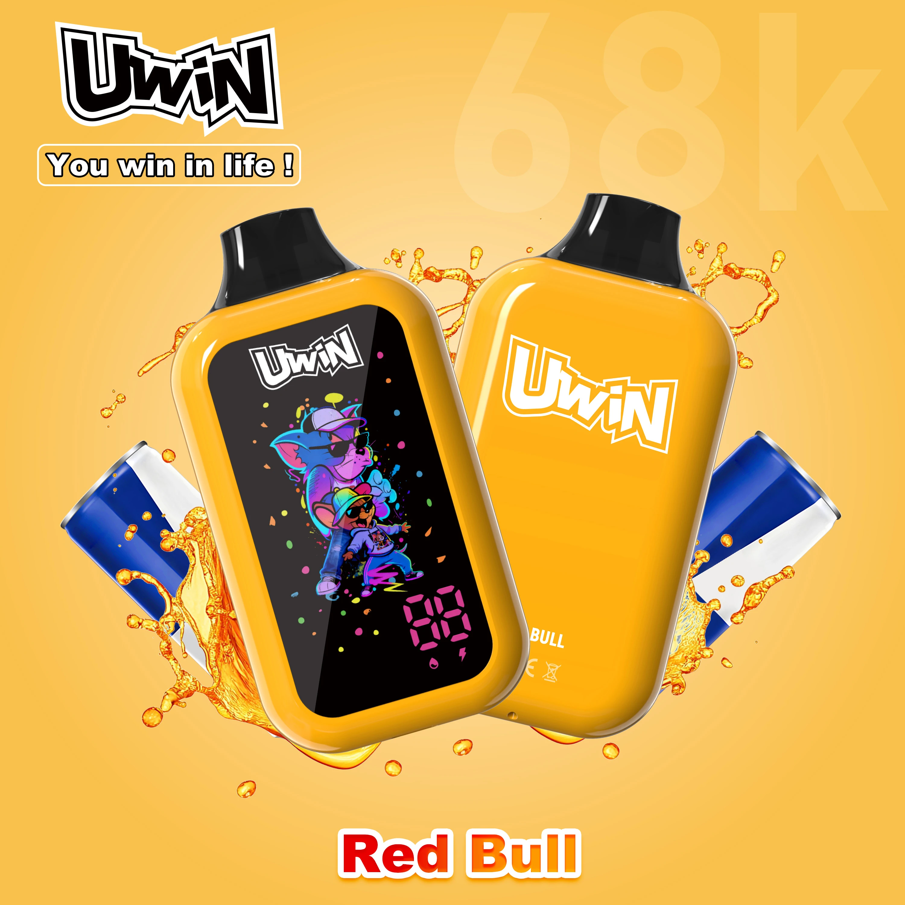UWIN Digital Box 68000 68K Bouffées écran LED vape jetable