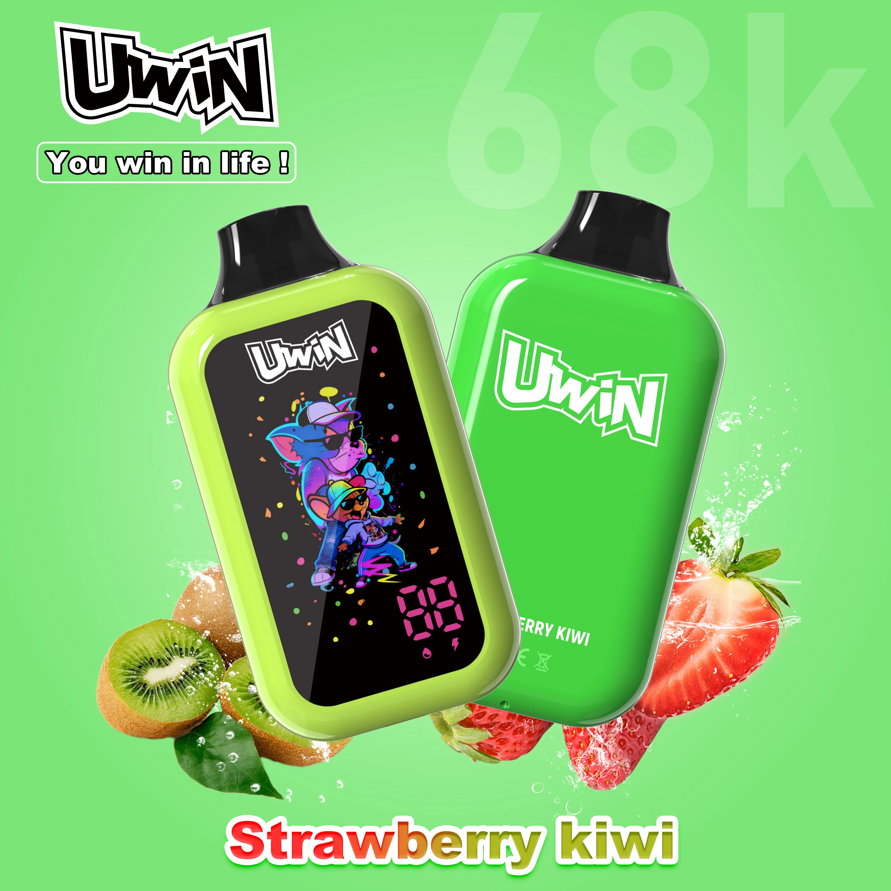 UWIN Digital Box 68000 68K Bouffées écran LED vape jetable - image 8