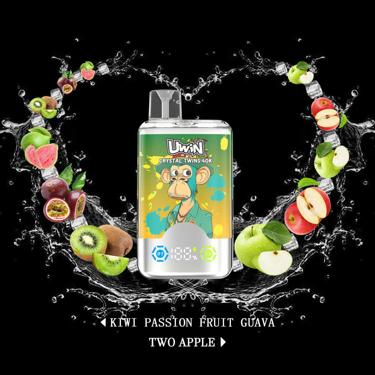 Uwin Crystal Twins 40000 40K Bouffées double saveur vape jetable - image 2