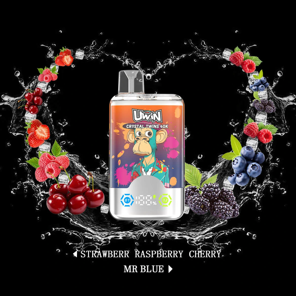 Uwin Crystal Twins 40000 40K Bouffées double saveur vape jetable - image 3