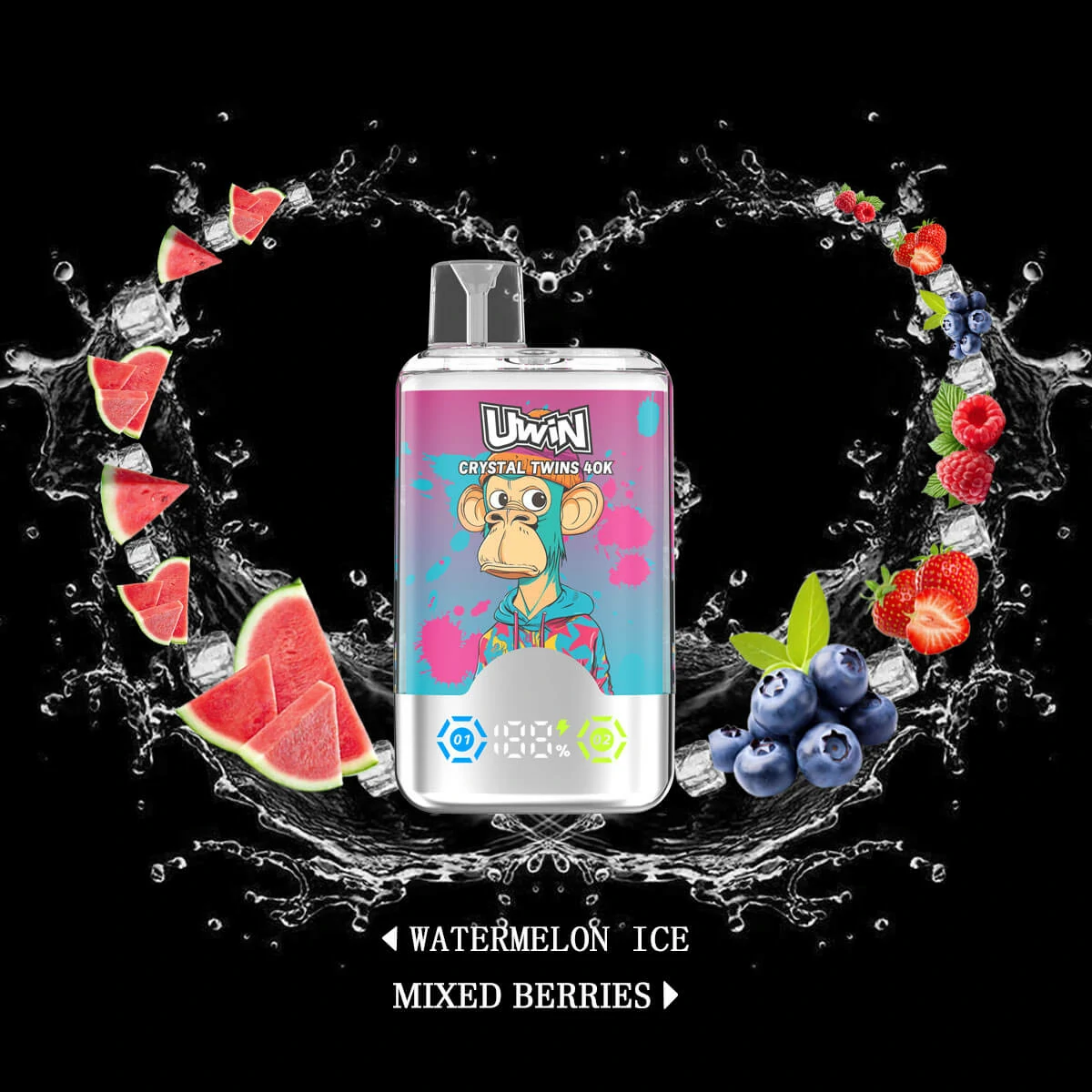 Uwin Crystal Twins 40000 40K Bouffées double saveur vape jetable - image 7