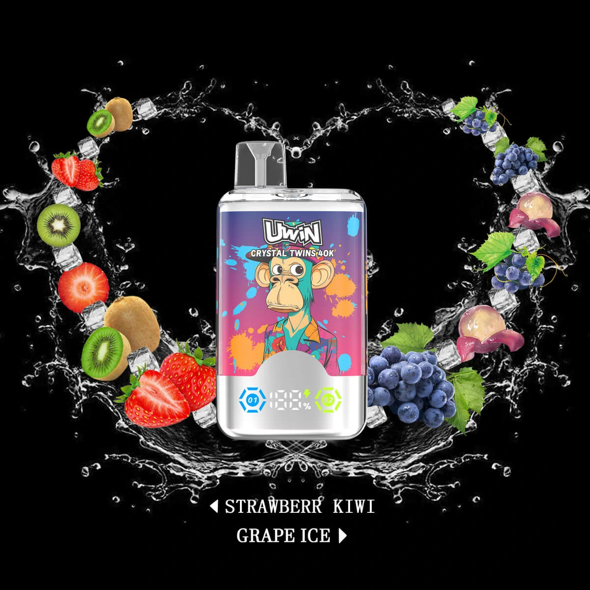 Uwin Crystal Twins 40000 40K Bouffées double saveur vape jetable - image 8