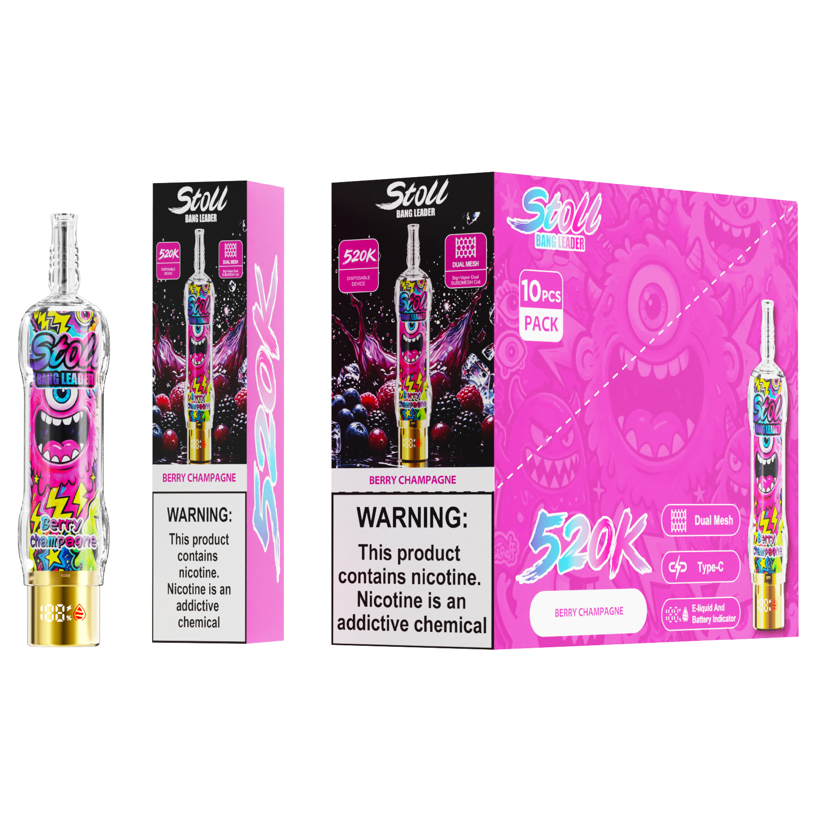 Bang Leader 520000 520K bouffées Écran LED Vape jetable - image 4