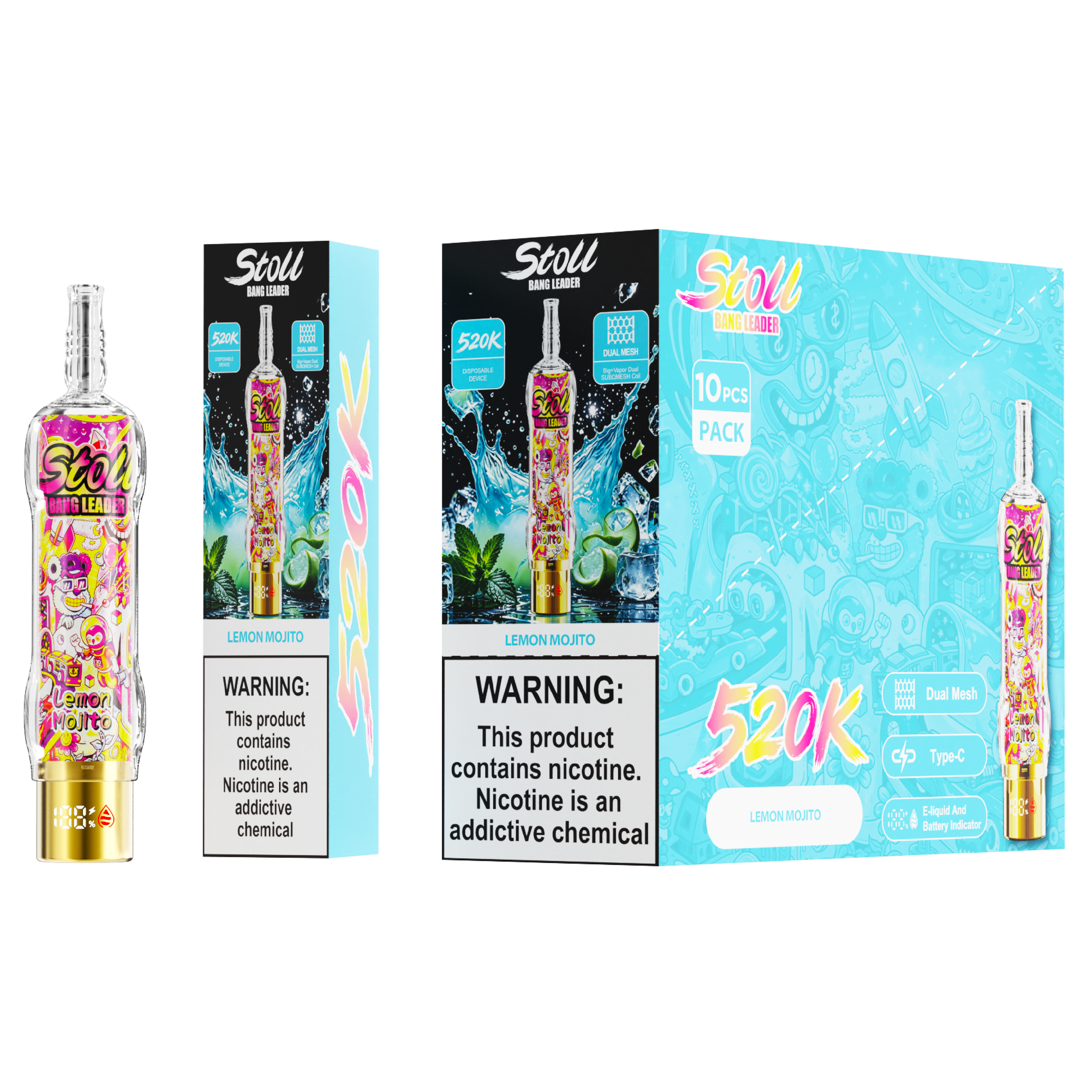 Bang Leader 520000 520K bouffées Écran LED Vape jetable - image 5