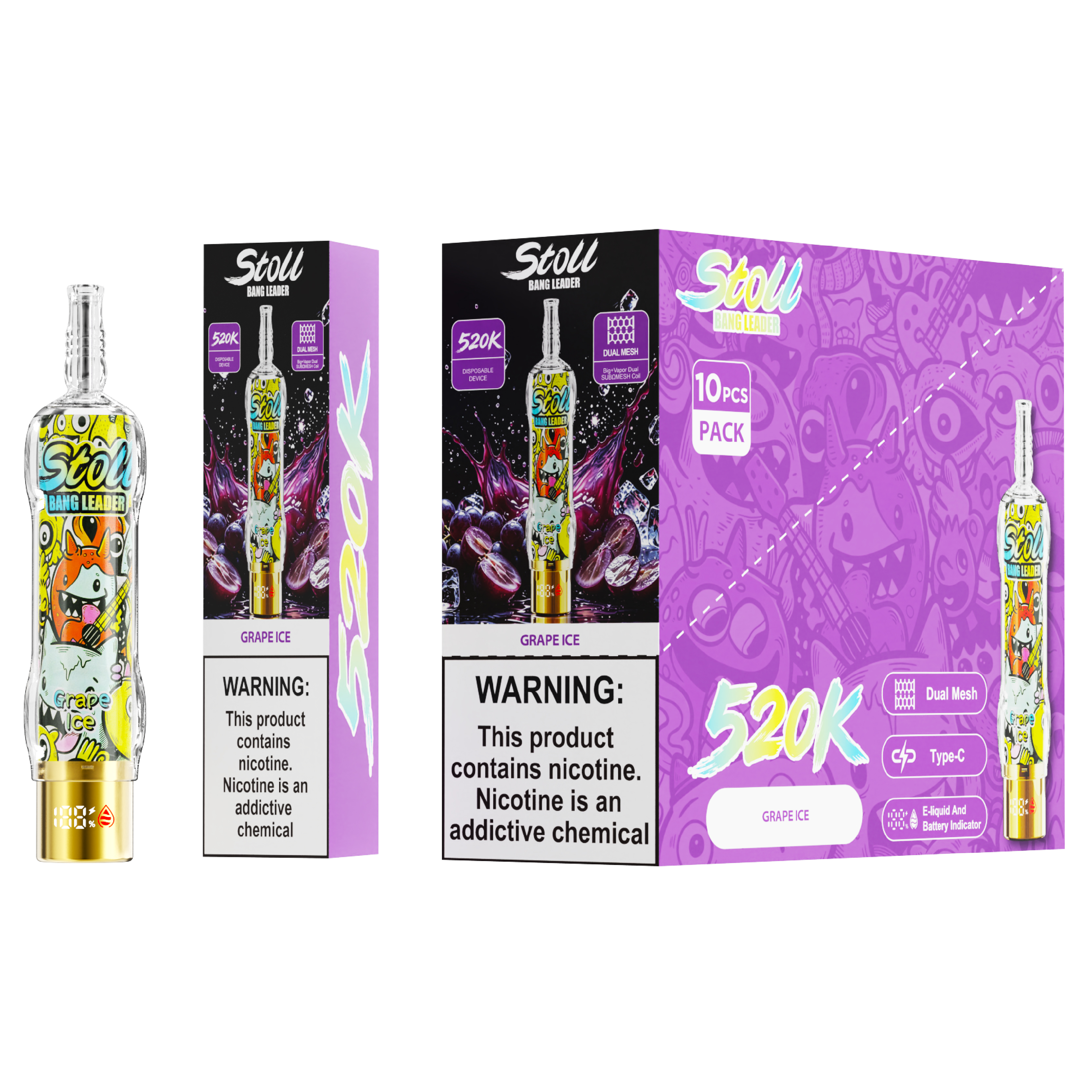 Bang Leader 520000 520K bouffées Écran LED Vape jetable - image 9